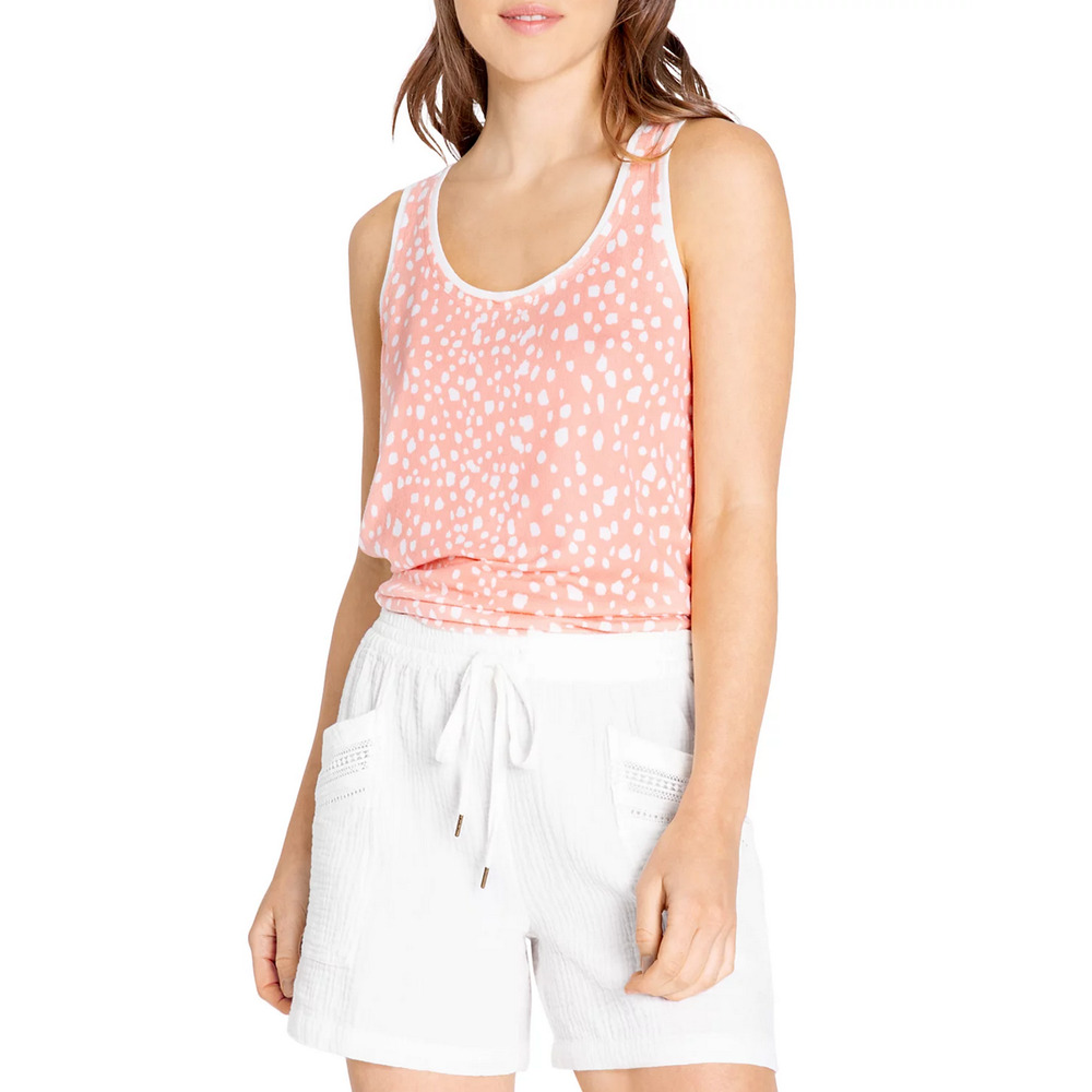 PJ Salvage Women Crystal Cove Printed Sleeveless Top Sherbert Size S